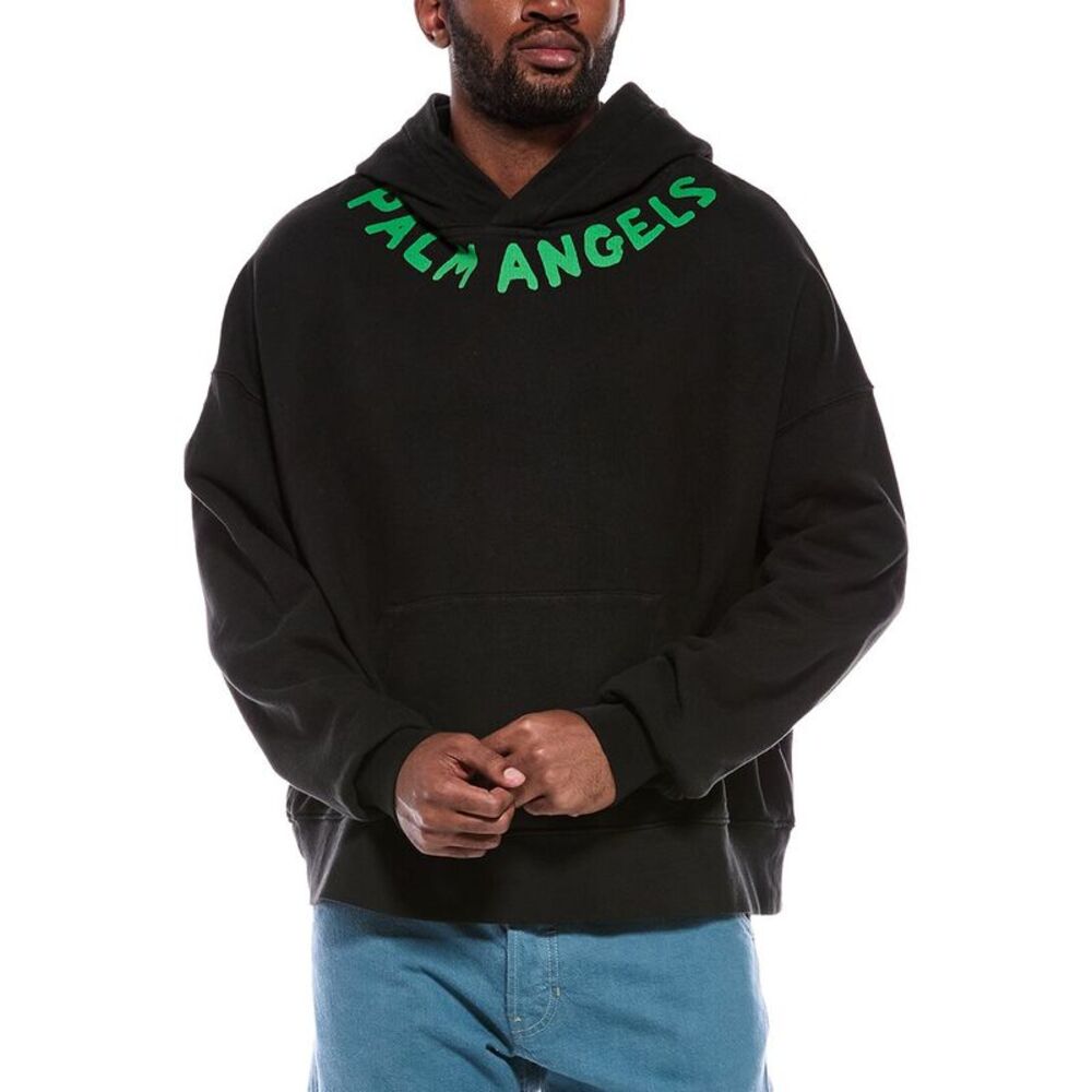 Palm Angels Mens  Hooded Sweatshirt, Black